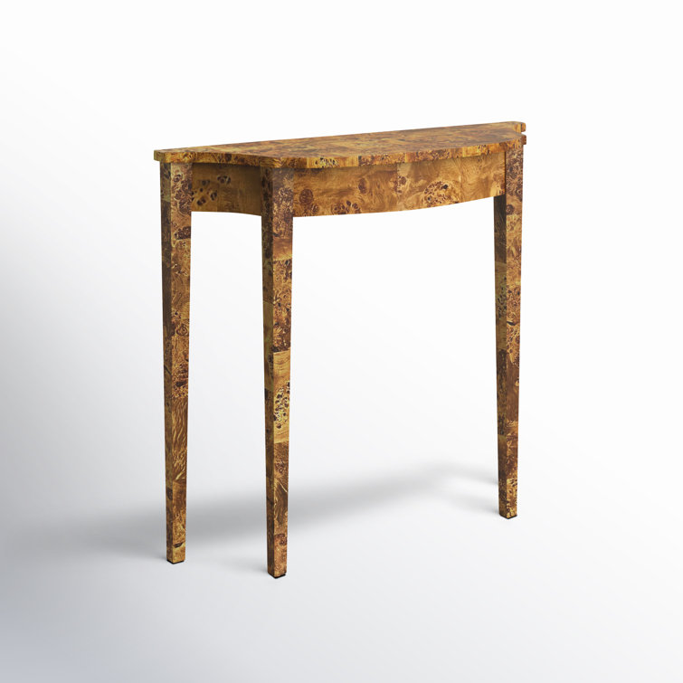 Chester 36" Honey Burl Wood Demilune Console Table