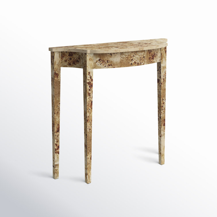 Chester 36" Natural Burl Wood Demilune Console Table
