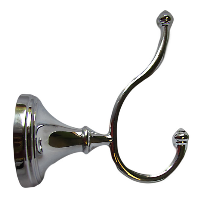 Annchester Polished Chrome Wall Mounted Double Robe Hook
