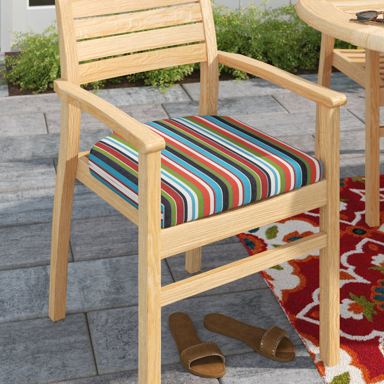 Sunbrella Multicolor Stripe Outdoor Wicker Seat Cushion 18" x 18"