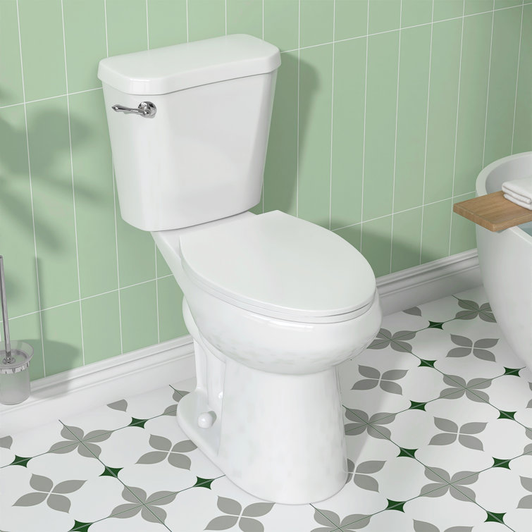 White Ceramic Elongated High Efficiency Two-Piece Toilet