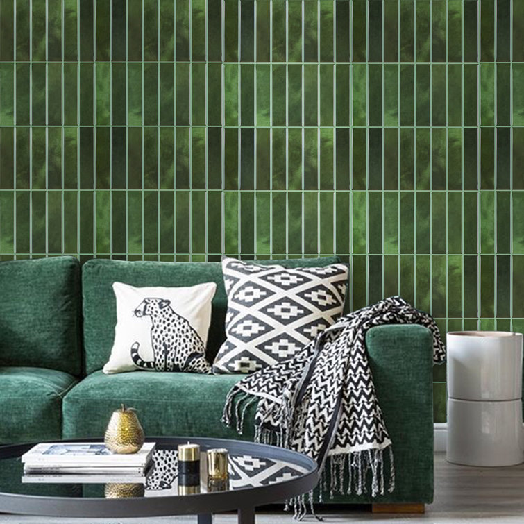 12'' Sefrou Green Vinyl Peel and Stick Mosaic Tile