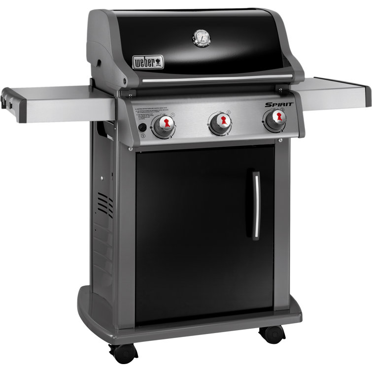 Black Stainless Steel 3-Burner Propane Gas Grill
