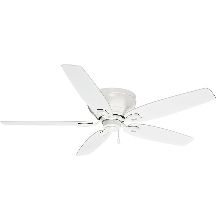 Snow White 54-inch Low Profile Ceiling Fan with 5 Blades