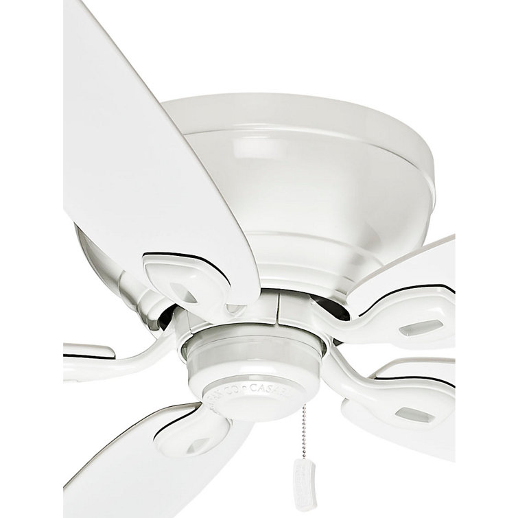 Snow White 54-inch Low Profile Ceiling Fan with 5 Blades