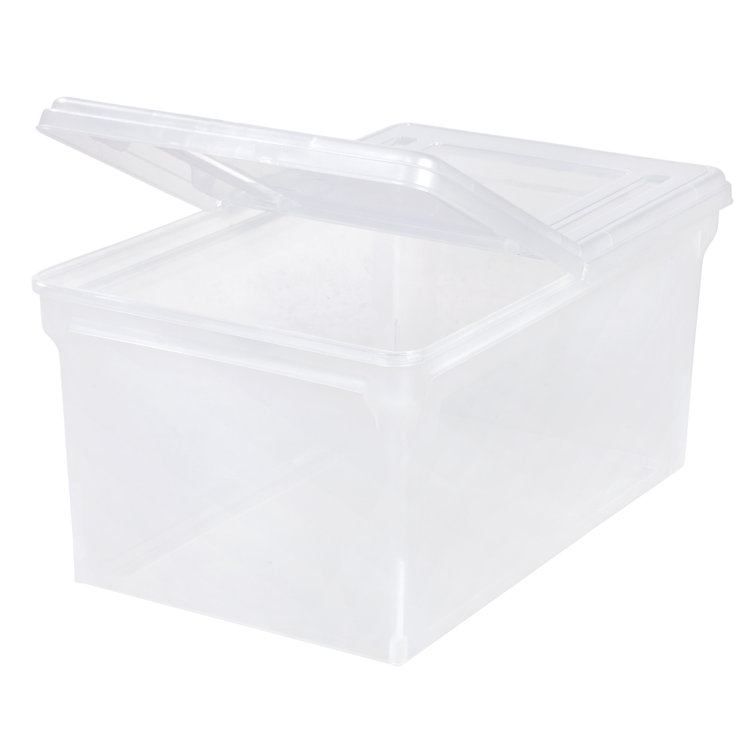 Clear Stackable Letter/Legal Size Secure File Storage Box, 5-Pack