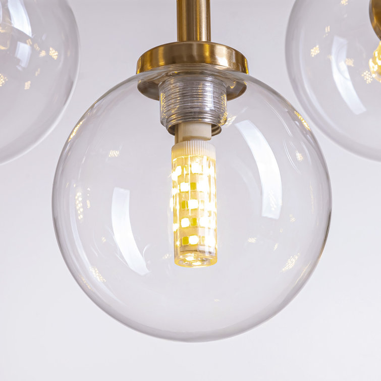 Gold and Clear Glass 16-Light Sputnik Chandelier