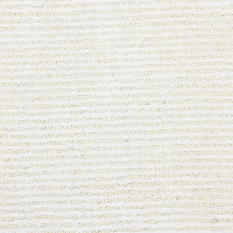 Elegant Ivory Stripe Handmade Wool & Viscose 9' x 12' Area Rug