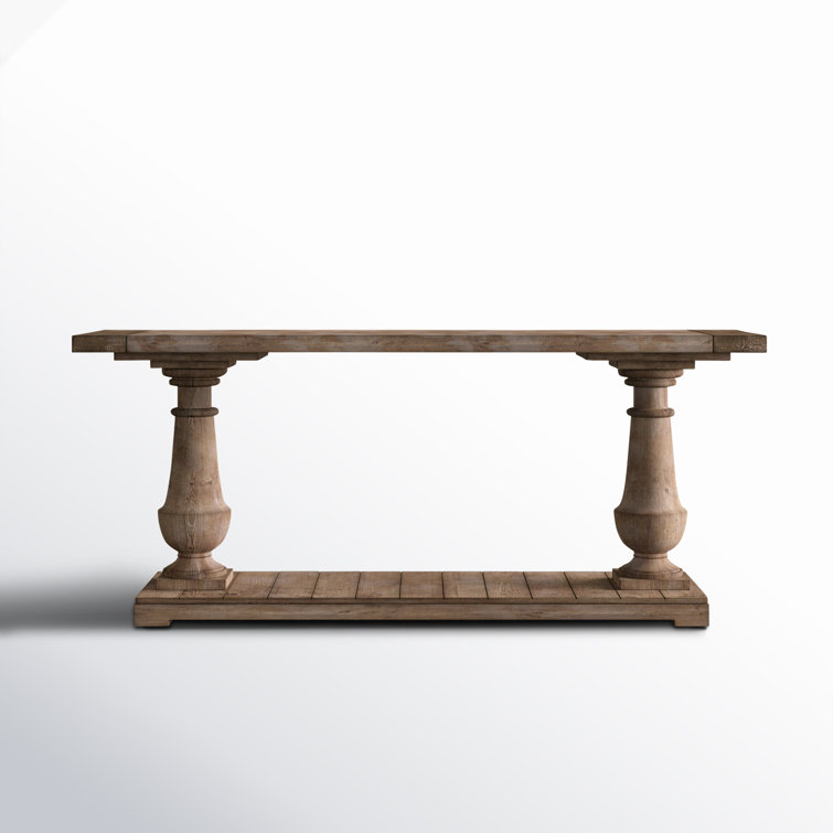 Stony Gray Wash 71'' Salvaged Fir Lumber Console Table with Storage