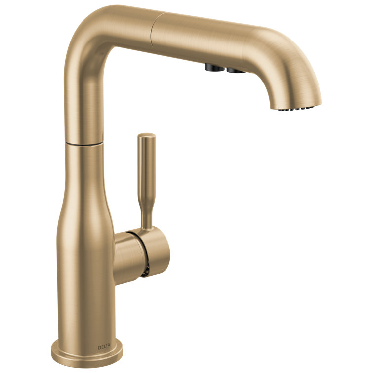 Champagne Bronze Single Handle Pull-Out Kitchen Faucet