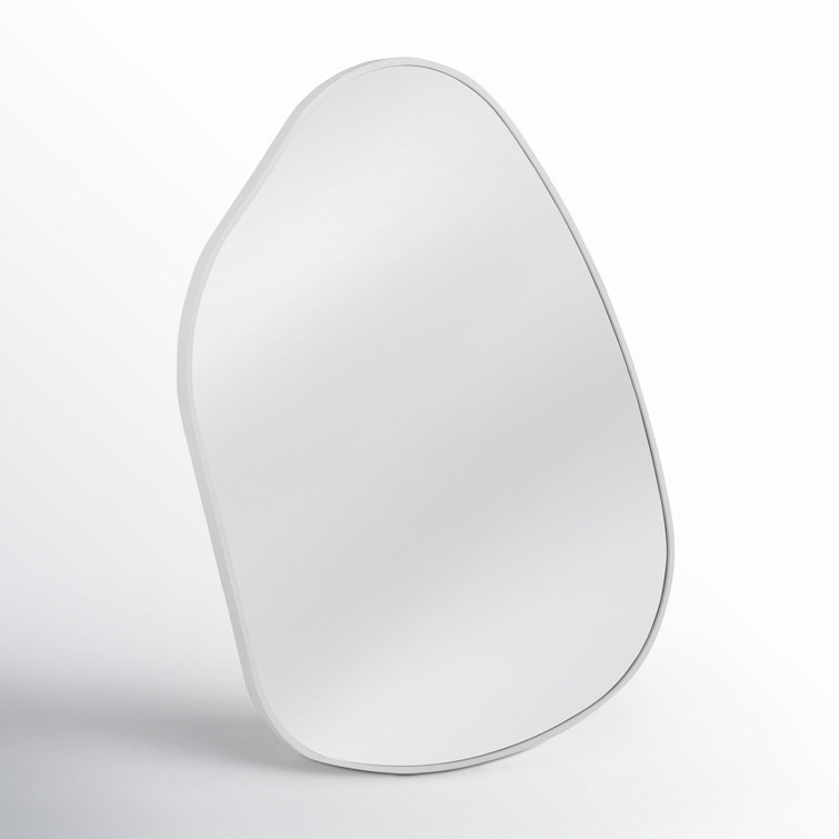 Solana White Asymmetrical Wood Wall Mirror