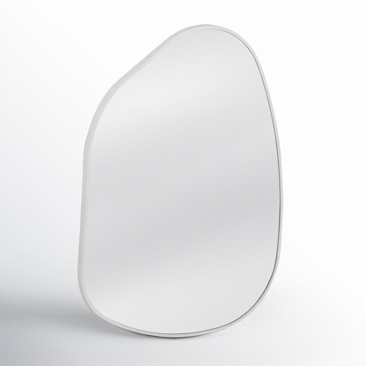 Solana White Asymmetrical Wood Wall Mirror
