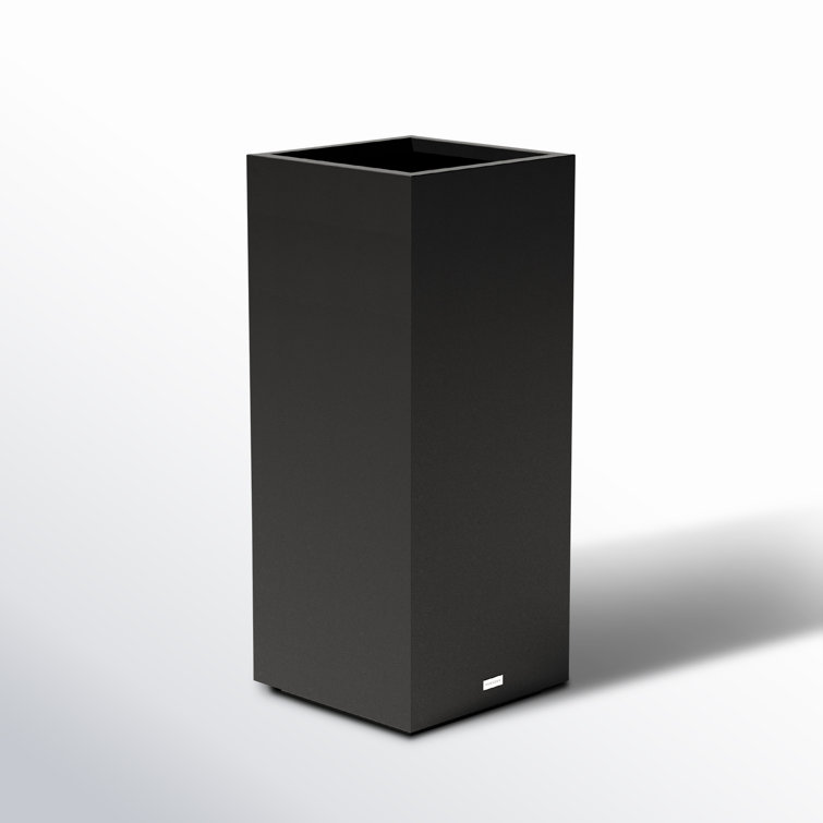 Black Tall Rectangular Plastic Outdoor Planter