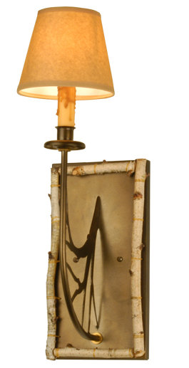 Rustic Birchwood 17" Brown Iron Wall Sconce Energy Star