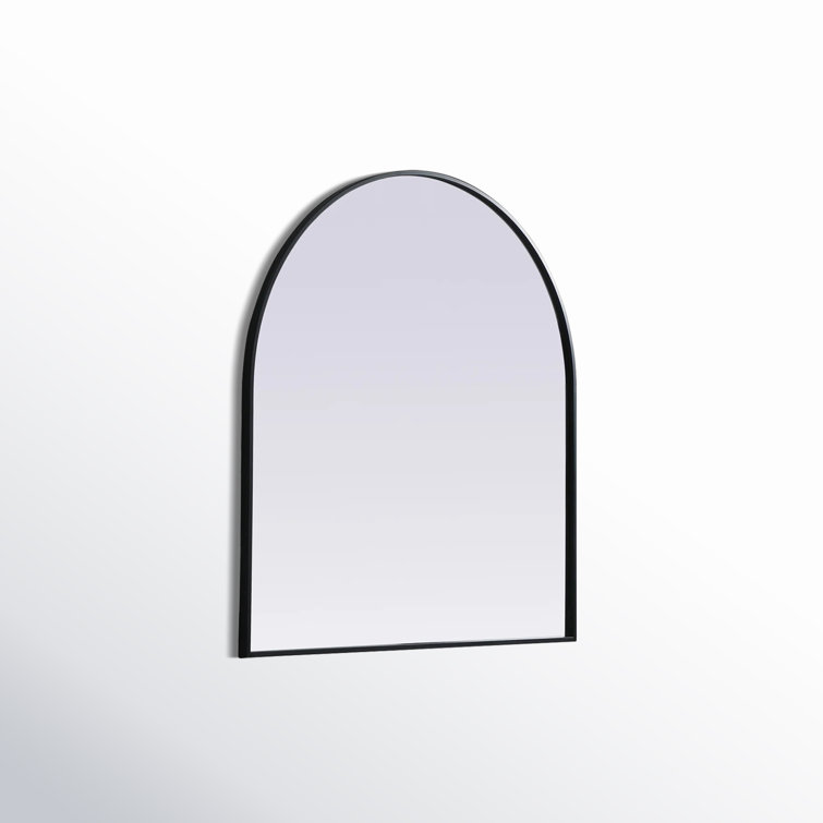 Black Arch Metal Frame Rectangular Wall Mirror