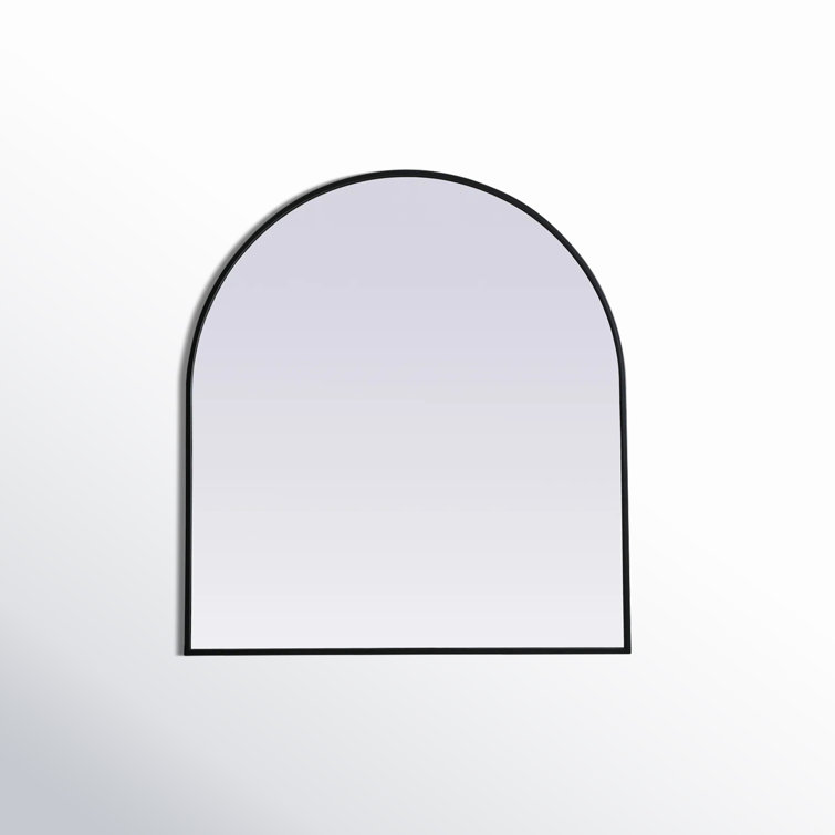 Black Arch Metal Frame Rectangular Wall Mirror