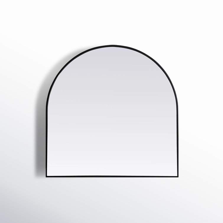 Black Metal Arch Wall Mirror with MDF Backing