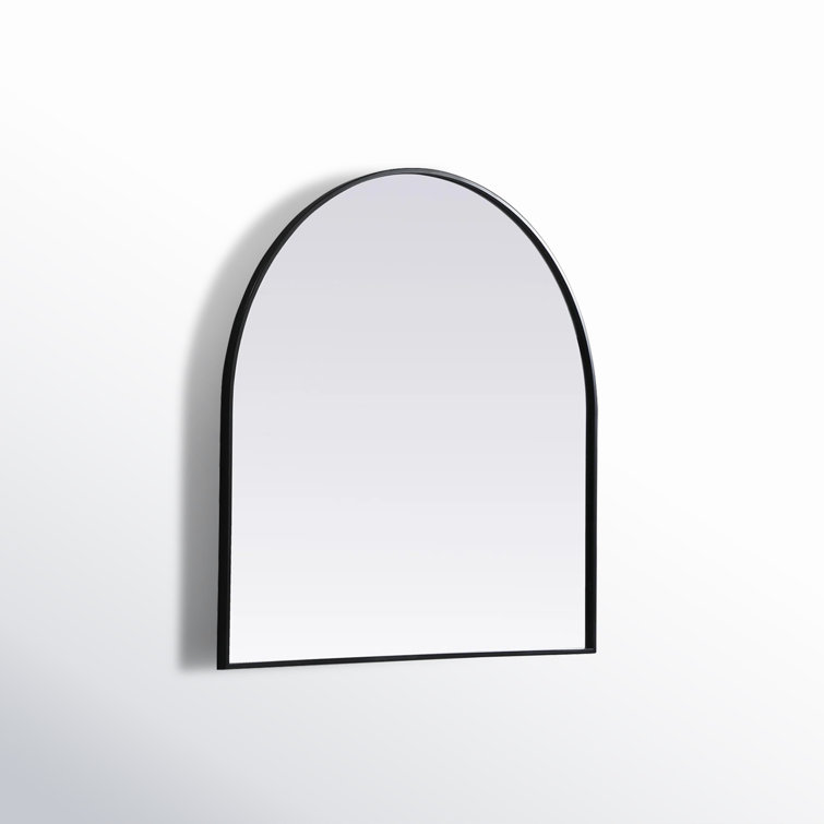 Black Metal Arch Wall Mirror with MDF Backing