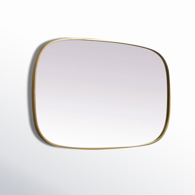 Brass Oval Metal Frame Bathroom Mirror