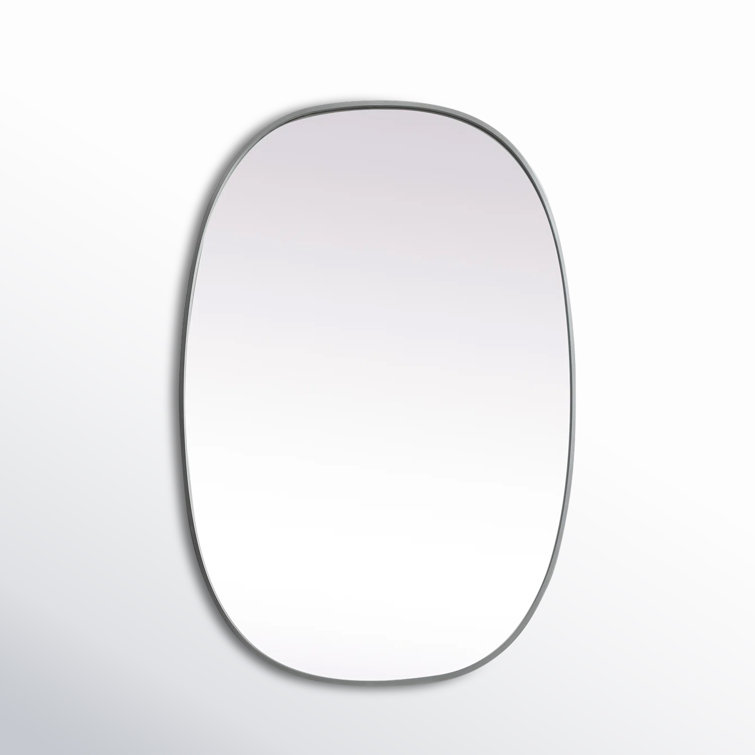 Silver Oval Full Length Metal Frame Bathroom Mirror