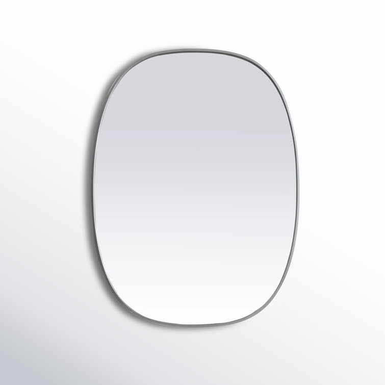 Silver Metal Framed Oval Full Length Vanity Mirror