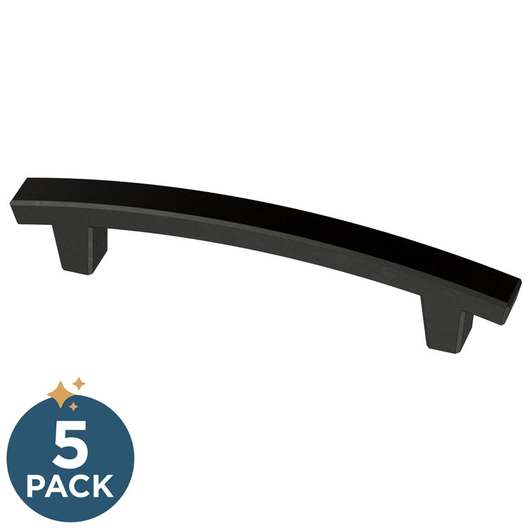 Matte Black Brass 5-Piece Cabinet Bar Pull Set