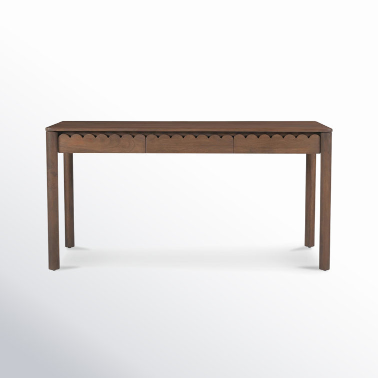 Vintage Brown Wood Desk with Soft Close Drawer