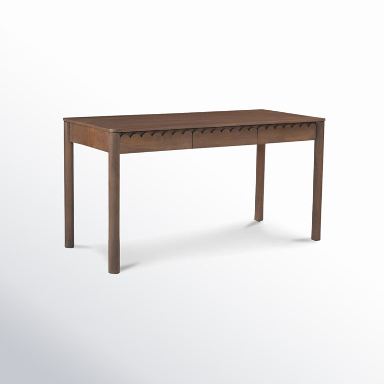 Vintage Brown Wood Desk with Soft Close Drawer