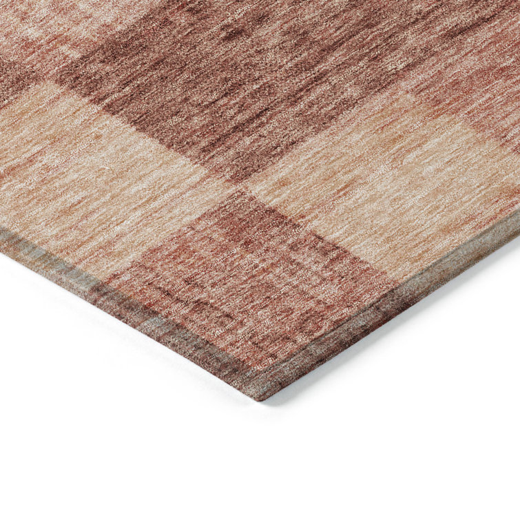 Paprika Synthetic Flat Woven Rectangular Washable Rug 20" x 30"