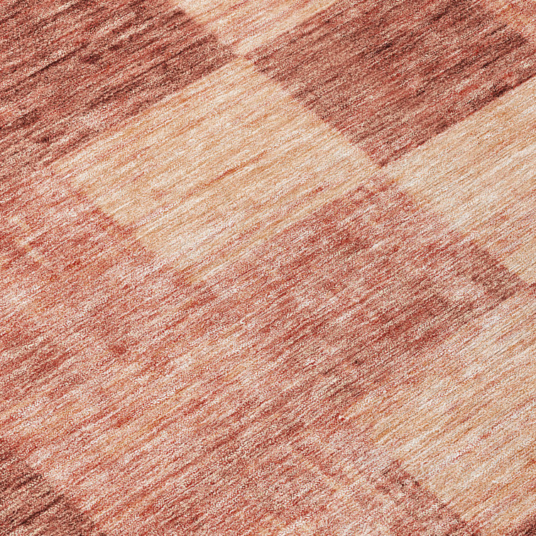 Paprika Synthetic Flat Woven Rectangular Washable Rug 20" x 30"