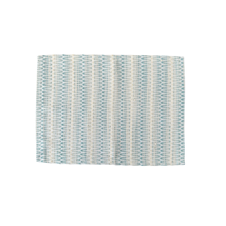 Aqua Blue Acrylic Striped Rectangle Placemat