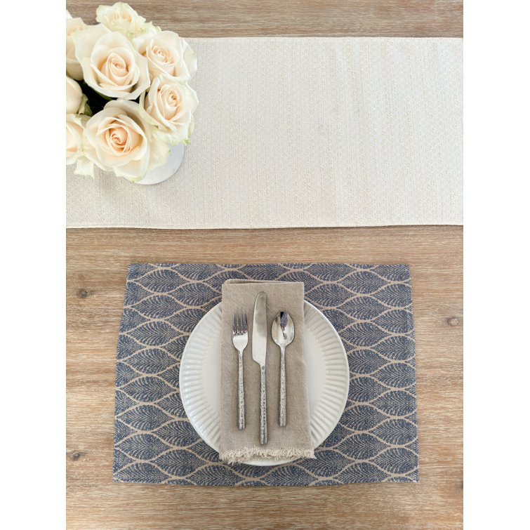 Indigo and White Geometric Acrylic Rectangle Placemat