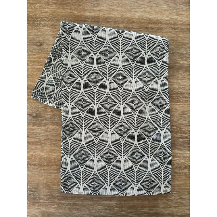 Anaya Black and White Plastic Indoor Outdoor Table Runner