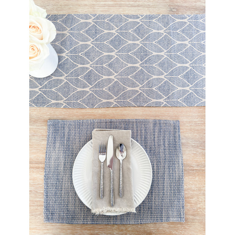 Indigo and Natural Fabric Rectangle Placemat