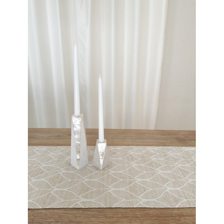 Anaya Beige Plastic Water Resistant Table Runner