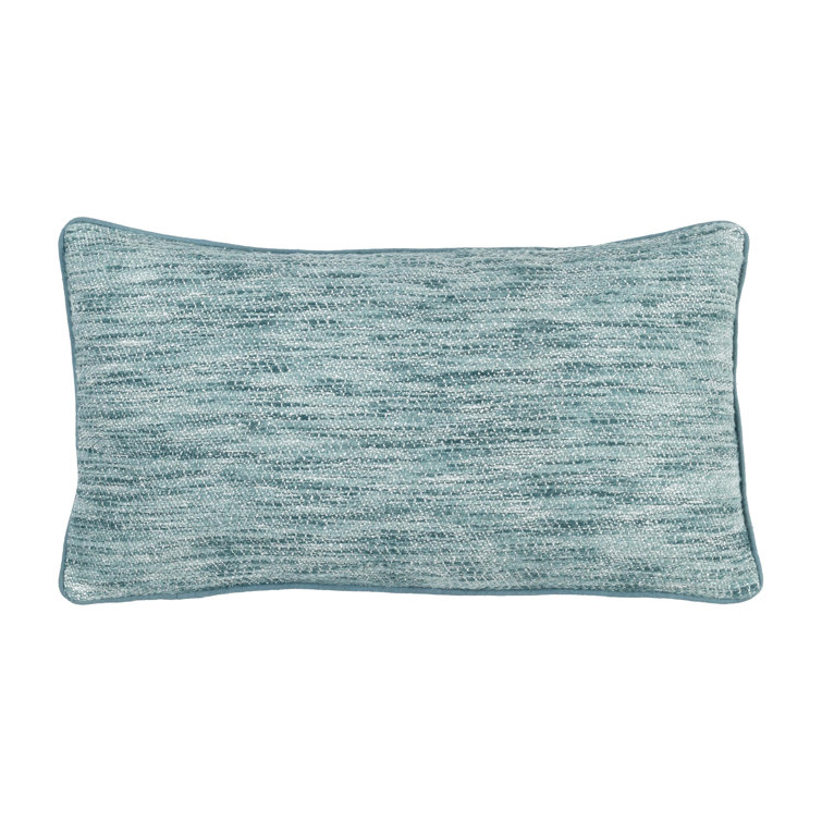 Chambray Blue Rectangular Cotton Blend Throw Pillow