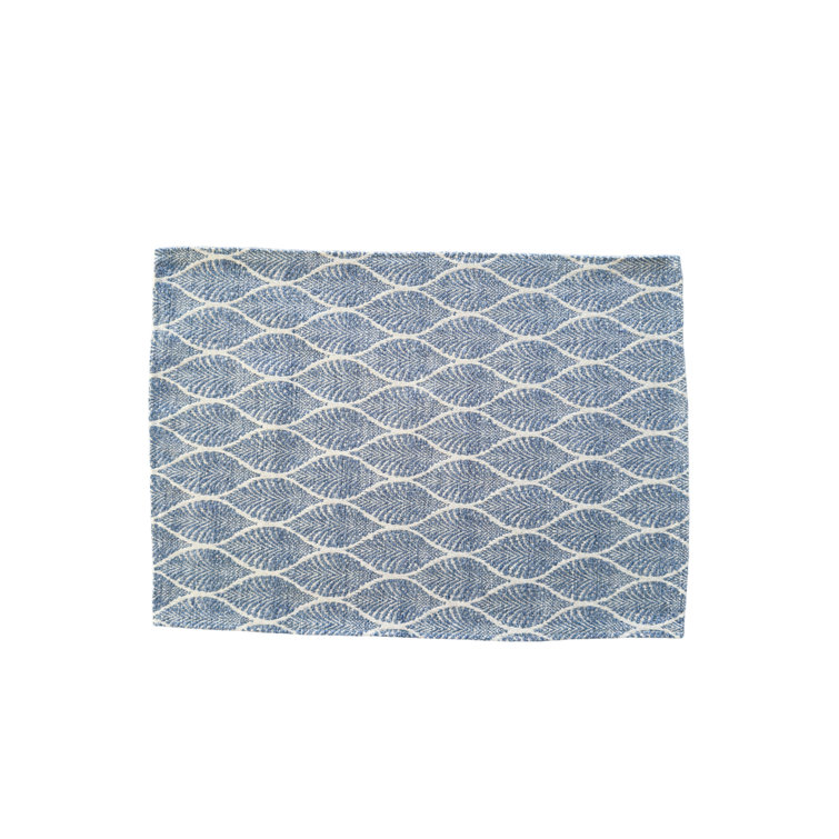 Indigo and White Geometric Acrylic Rectangle Placemat