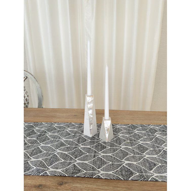 Indigo and White Patterned Plastic Table Runner