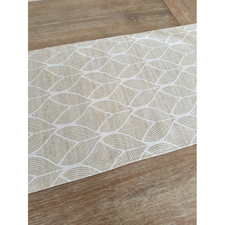 Anaya Beige Plastic Water Resistant Table Runner