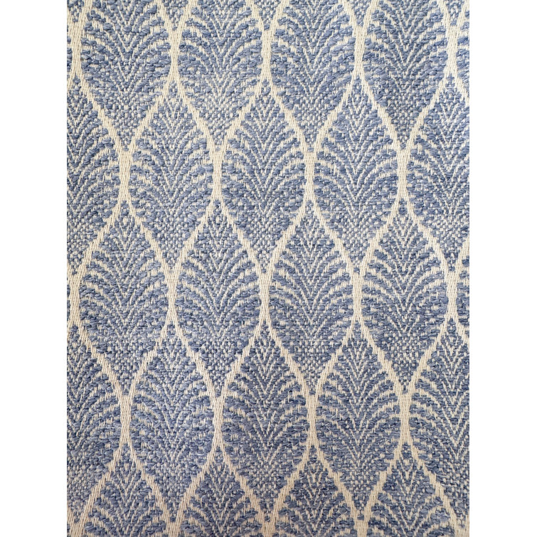 Indigo and Beige Plastic Indoor Outdoor Table Runner