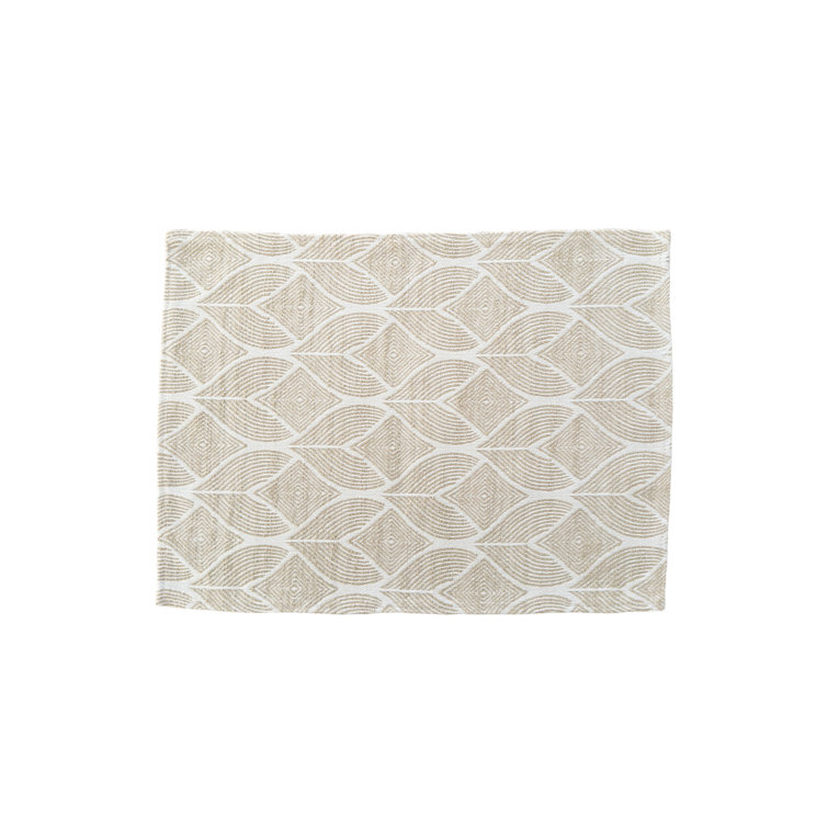 Beige Geometric Fabric Rectangle Placemat
