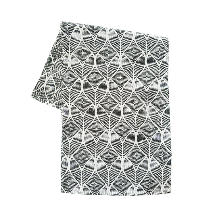 Anaya Black and White Plastic Indoor Outdoor Table Runner