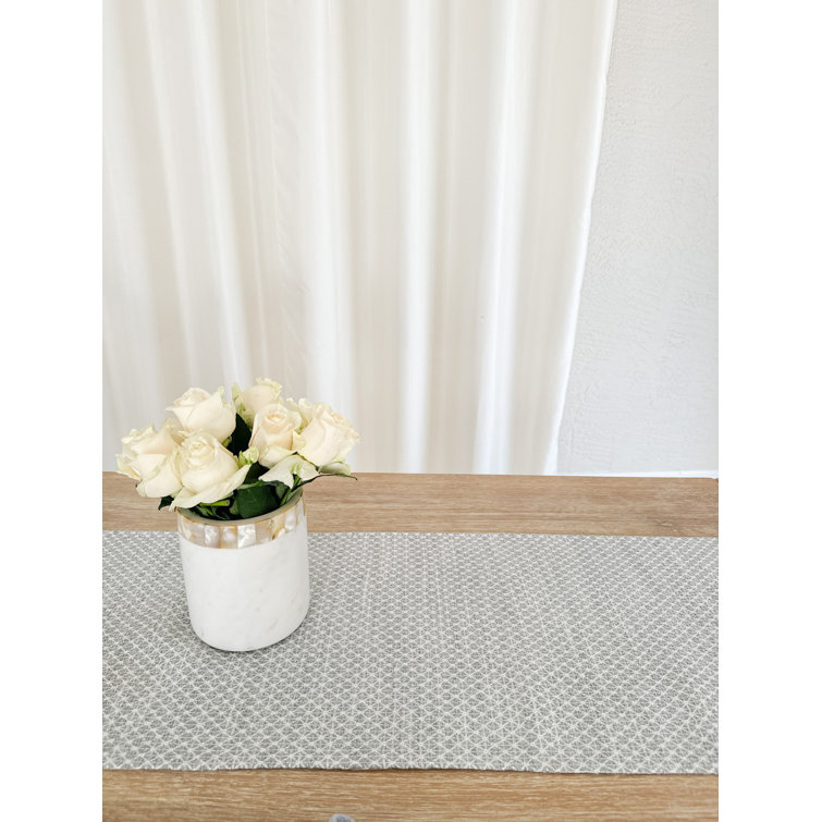 Gray Coastal Breeze Indoor Outdoor Plastic Table Runner