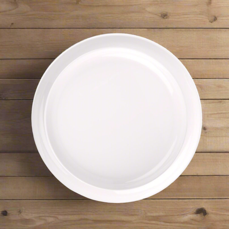White Round Melamine Handcrafted Salad Plates Set of 4
