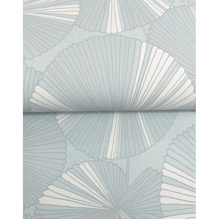 Spa Blue and White Non-pasted Washable Wallpaper