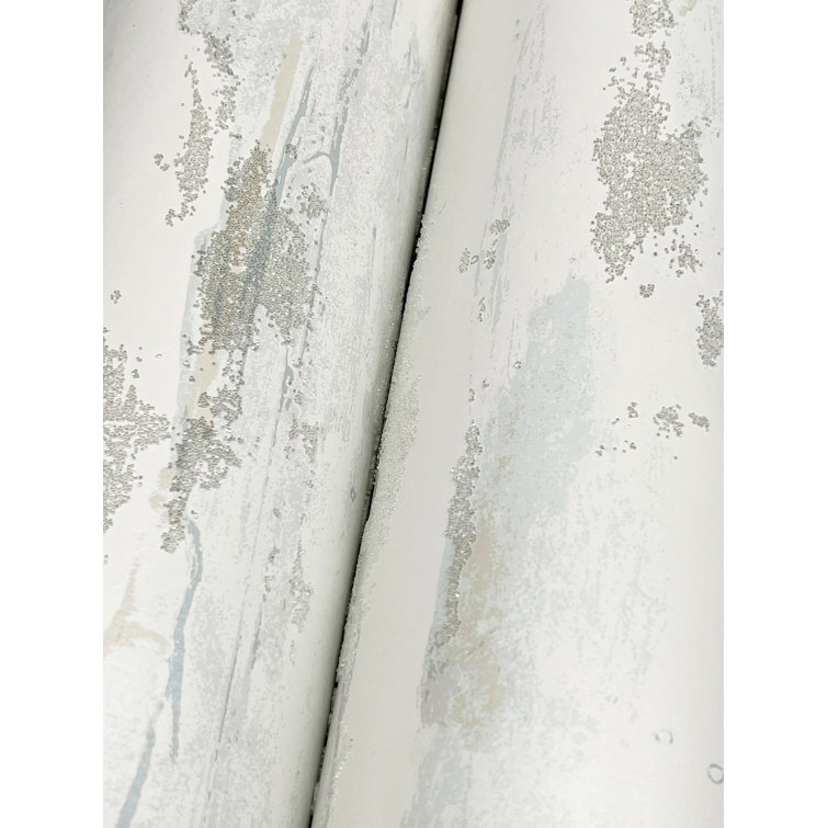 Spa Blue and Beige Abstract Non-pasted Washable Wallpaper