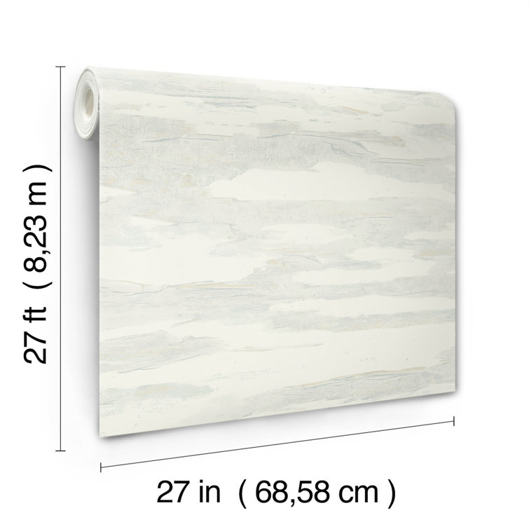 Spa Blue and Beige Abstract Non-pasted Washable Wallpaper