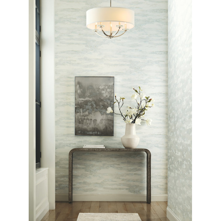 Spa Blue and Beige Abstract Non-pasted Washable Wallpaper