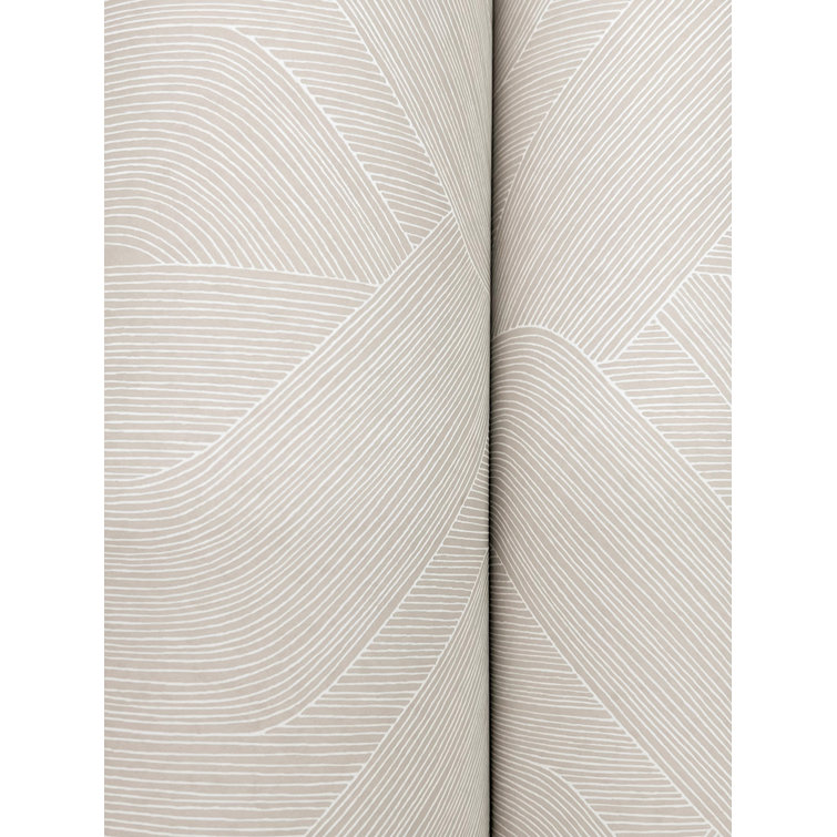 Taupe Non-Pasted Washable Geometric Wallpaper