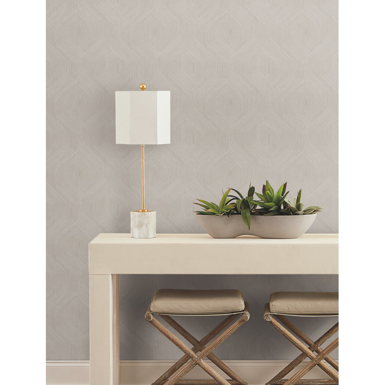 Taupe Non-Pasted Washable Geometric Wallpaper